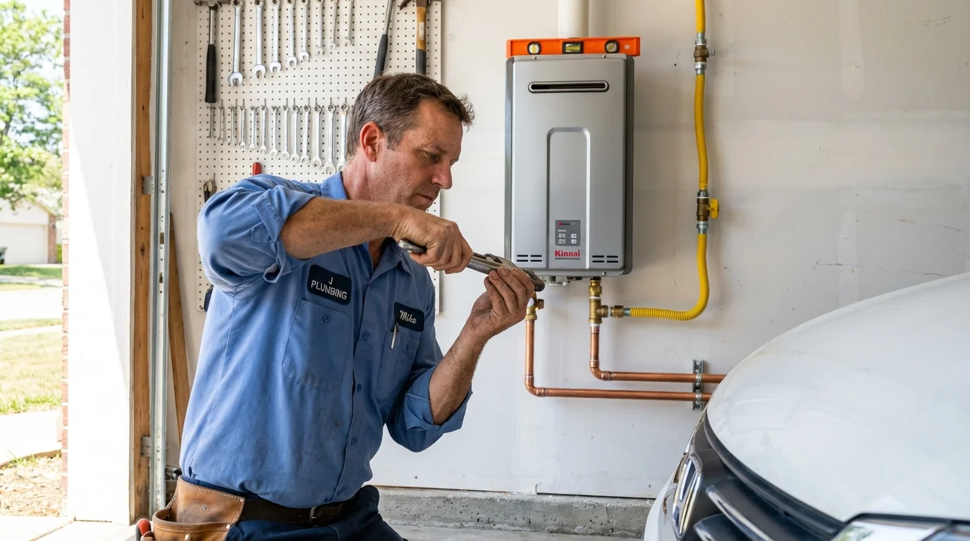 Tankless water heater installation by a Johns Plumbing LLC plumber in Brisbane
